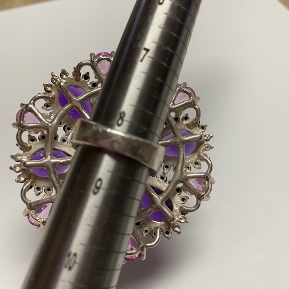 Citrine amethyst pink tourmaline black spinel ring - Picture 4 of 9